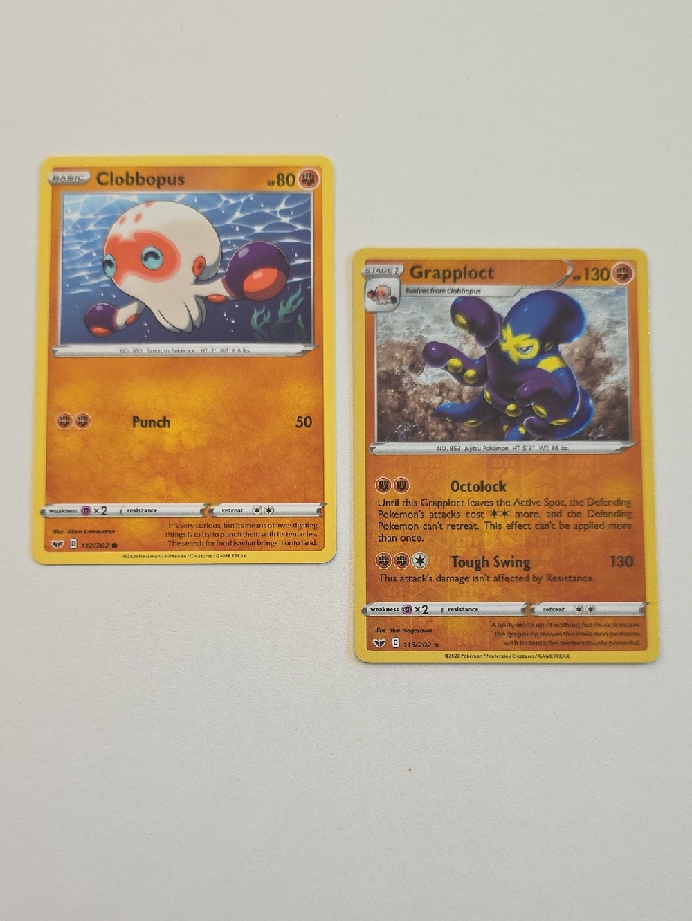 Pokemon Clobbopus And Grapploct Card